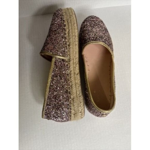 Kate Spade Linds Too Rose Gold Multi Glitter Metallic Espadrille Shoe Size 8.5 - Picture 6 of 7